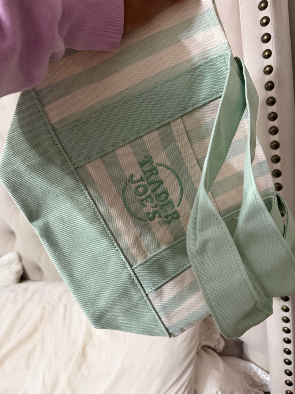 Trader Joe’s Striped canvas tote bag
New with tag